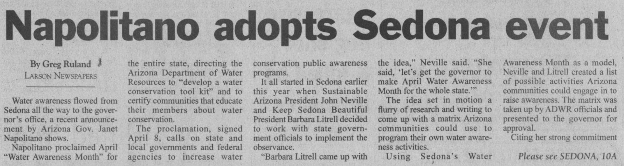 Arizona Declares Water Awareness Month