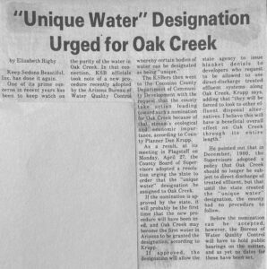 KSB Works to Protect Oak Creek